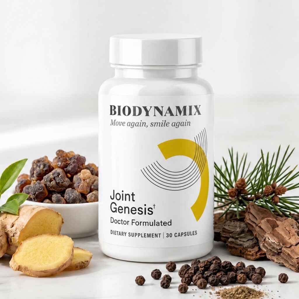 Joint Genesis supplement bottle with botanicals